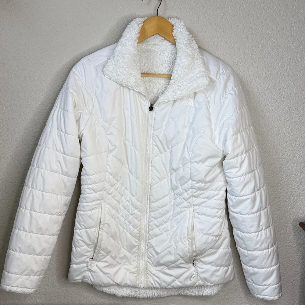The North Face Reversible Puffer Winter Jacket White size Small - Picture 2 of 16